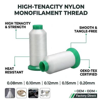 60D 80D 100D 0.08MM 0.10MM 0.12MM 0.14MM Y Cone Polyamide  Mono Filament Yarn 100% Nylon Monofilament Yarn Mono Yarn Factory